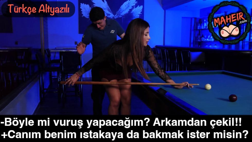 Barda Kafası Güzel Bilardo Oynayan Karıya Sulanıyor